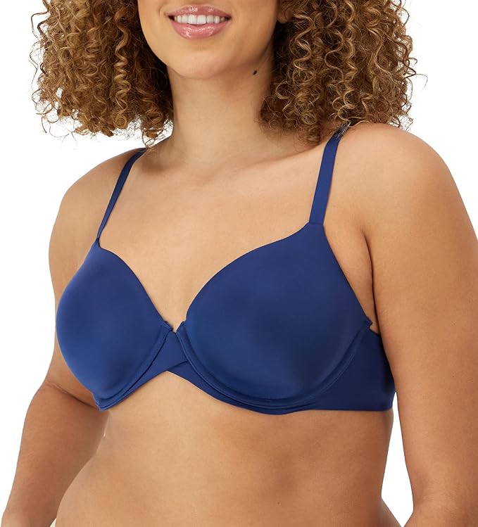 Maidenform Underwire One Fab Fit Demi T-Shirt Convertible Bra  Navy Eclipse Size 38B