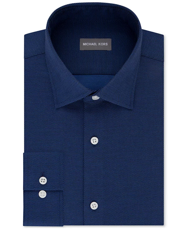 Michael Kors Men's Regular Fit Comfort Stretch Dress Shirt  Navy 16.5 34/35