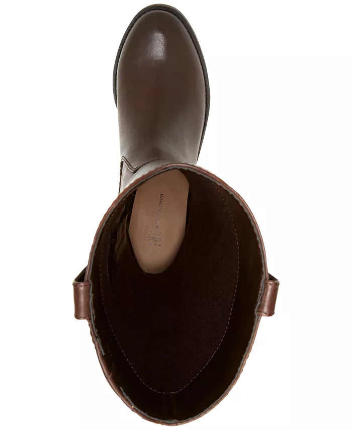INC International Concepts Fawne Leather Closed Toe Boots  Color Chocolate Size 6M