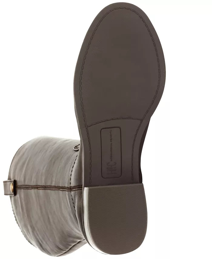 INC International Concepts Fawne Leather Closed Toe Boots  Color Chocolate Size 6M