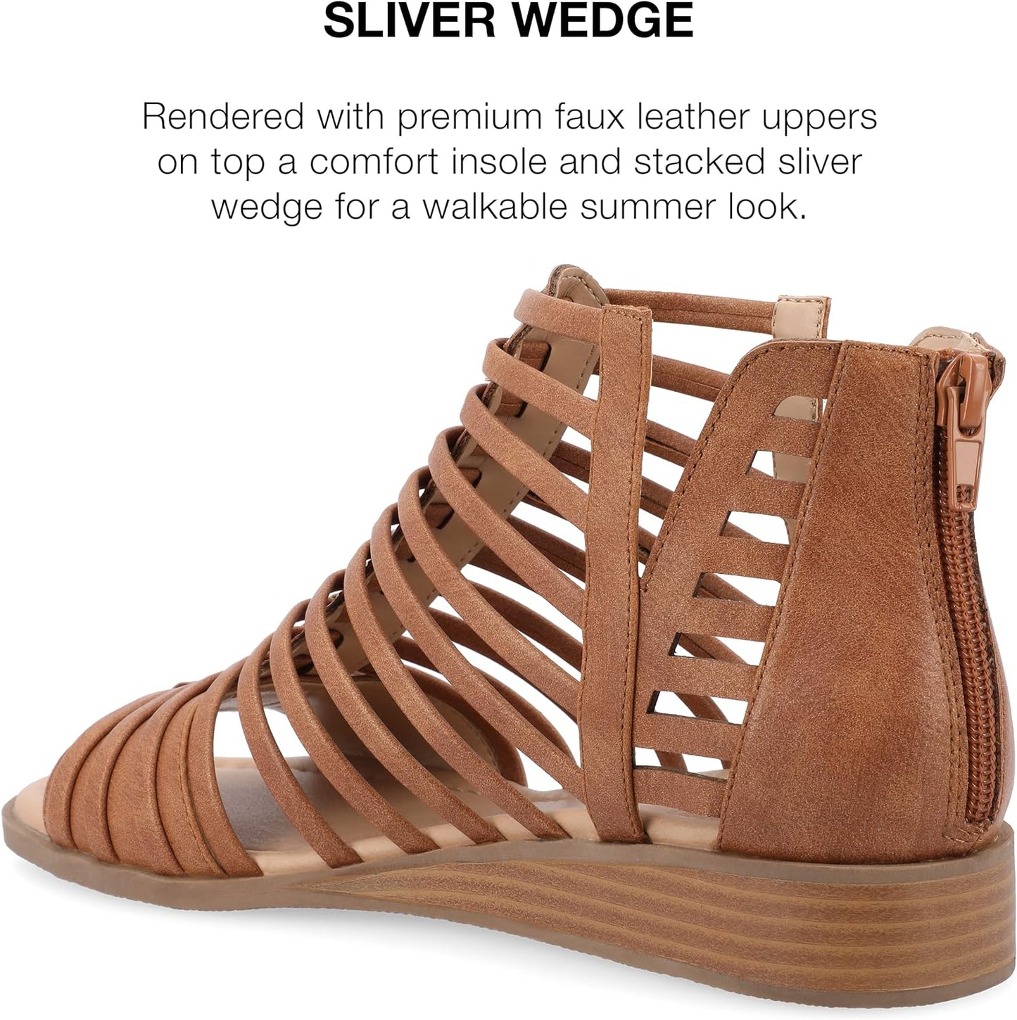 Journee Collection Women's Delilah Gladiator Sandals  Brown Size 9