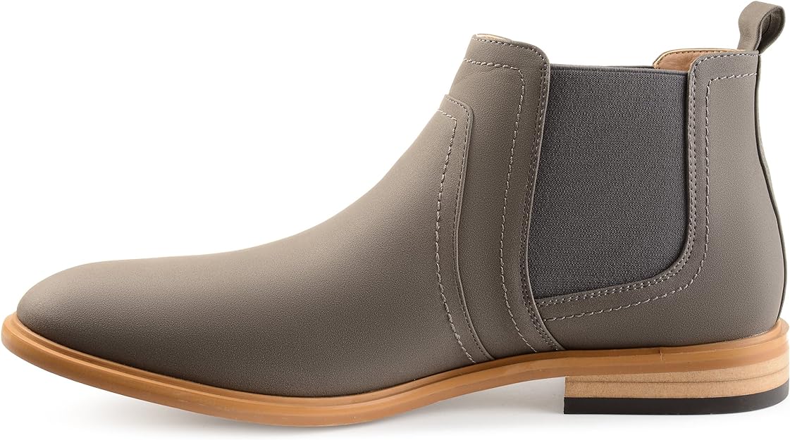 Vance Co. Men's Durant Chelsea Boot  Color Gray Faux Leather Size 10M