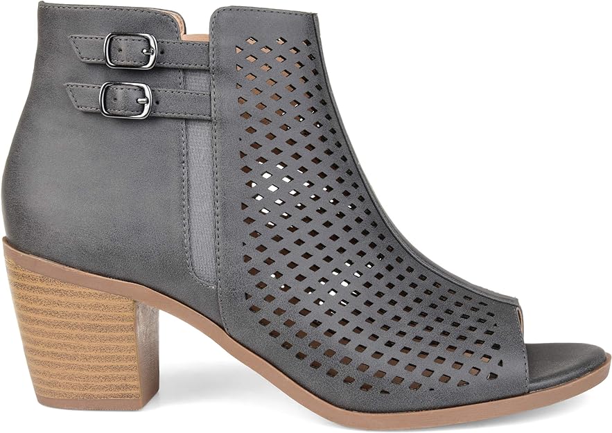 Journee Collection Women's Harlem Heeled Booties  Color Gray Size 8.5M