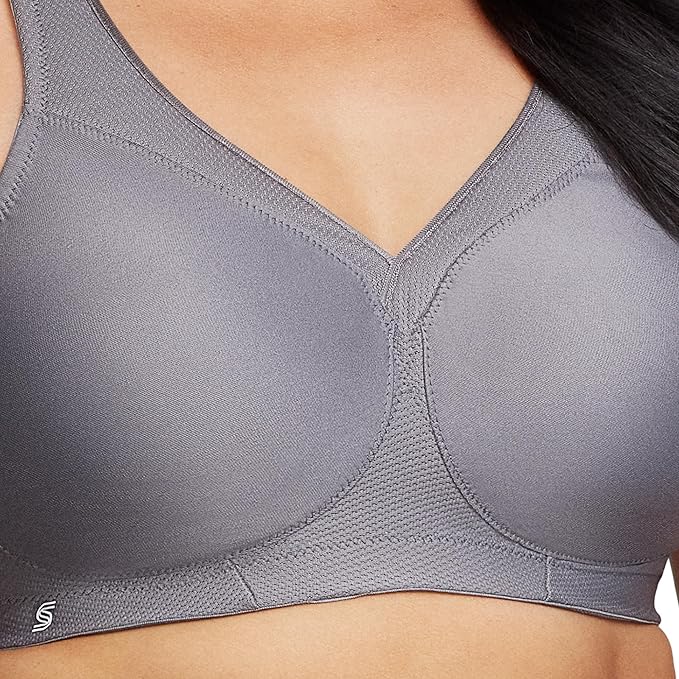 Glamorise Plus Size MagicLift Seamless Sports Wirefree Bra Charcoal Gray Size 36DD (No Tag)