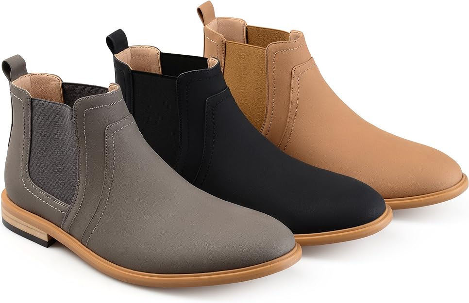 Vance Co. Men's Durant Chelsea Boot  Color Gray Faux Leather Size 10M