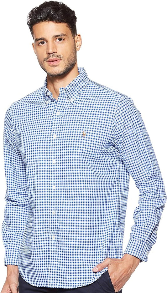 Polo Ralph Lauren Men's Gingham Oxford Shirt  Blue/White Check Size M