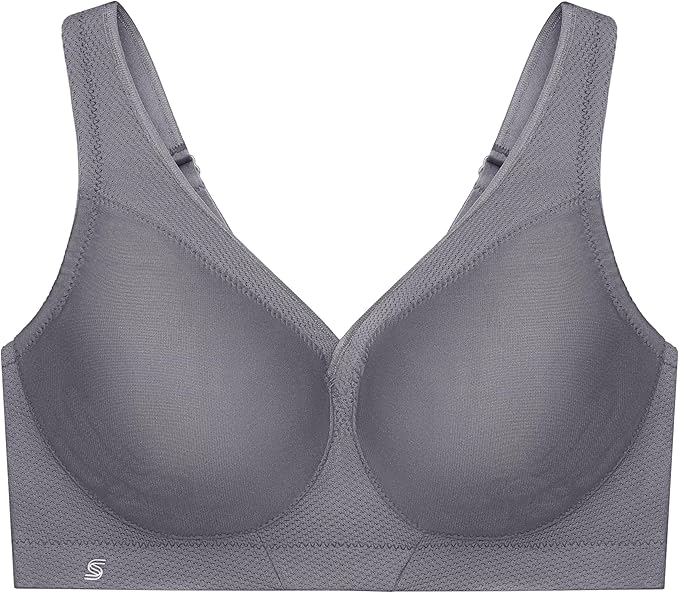 Glamorise Plus Size MagicLift Seamless Sports Wirefree Bra Charcoal Gray Size 36DD (No Tag)