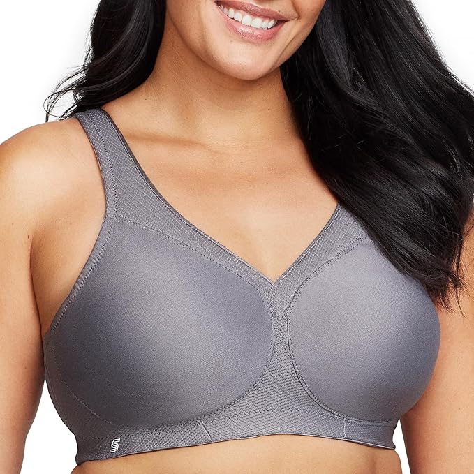 Glamorise Plus Size MagicLift Seamless Sports Wirefree Bra Charcoal Gray Size 36DD (No Tag)