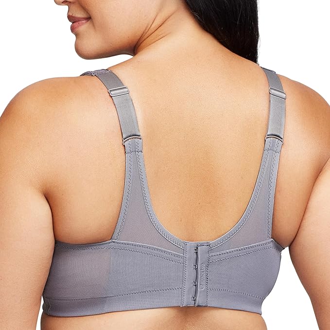 Glamorise Plus Size MagicLift Seamless Sports Wirefree Bra Charcoal Gray Size 36DD (No Tag)