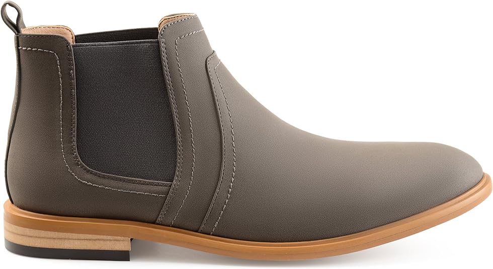 Vance Co. Men's Durant Chelsea Boot  Color Gray Faux Leather Size 10M