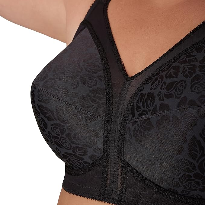 Playtex 18 Hour Original Comfort-Strap Wireless Bra  Black Size 42D