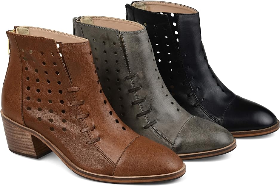 Journee Collection Women's Ulima Ankle Booties Color Brown Size 8.5M