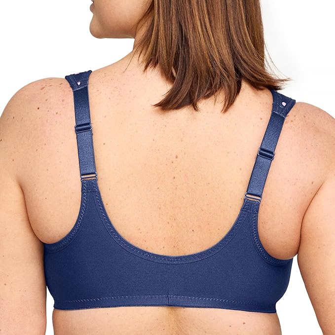 Glamorise Wonderwire Front-closure Underwire Bra  Navy Print Size 46B