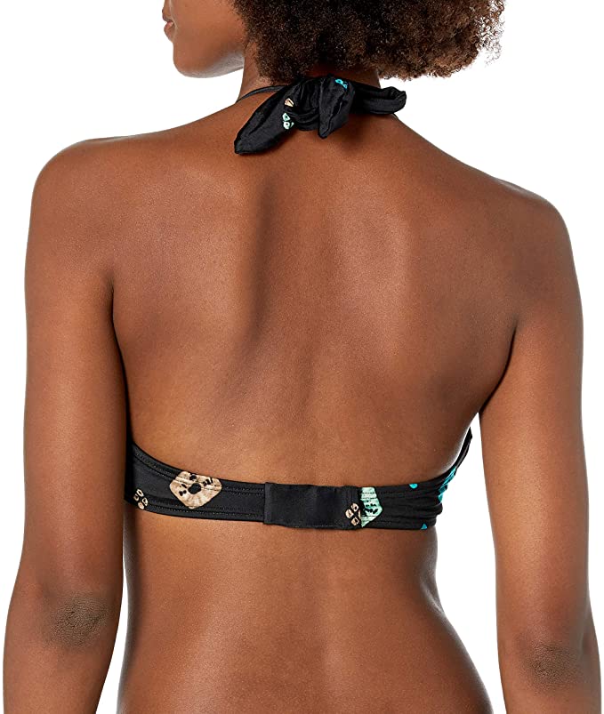 Coco Reef Contours Cameo Printed Underwire Bikini Top  Color Black Composition Size 10/34C