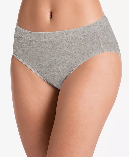 Jockey Elance Hi Cut Stretch Brief  Grey Heather Size 8