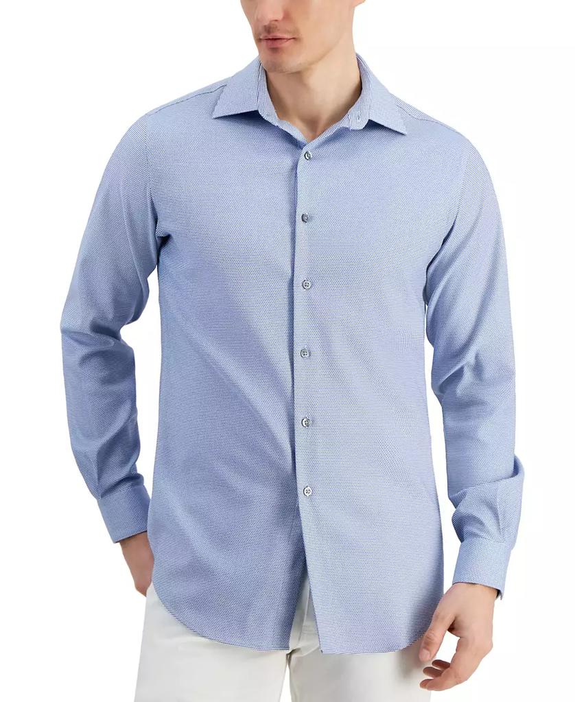 Alfani Men's Slim-Fit Dobby Dress Shirt  Blue White 14/14.5 32/33