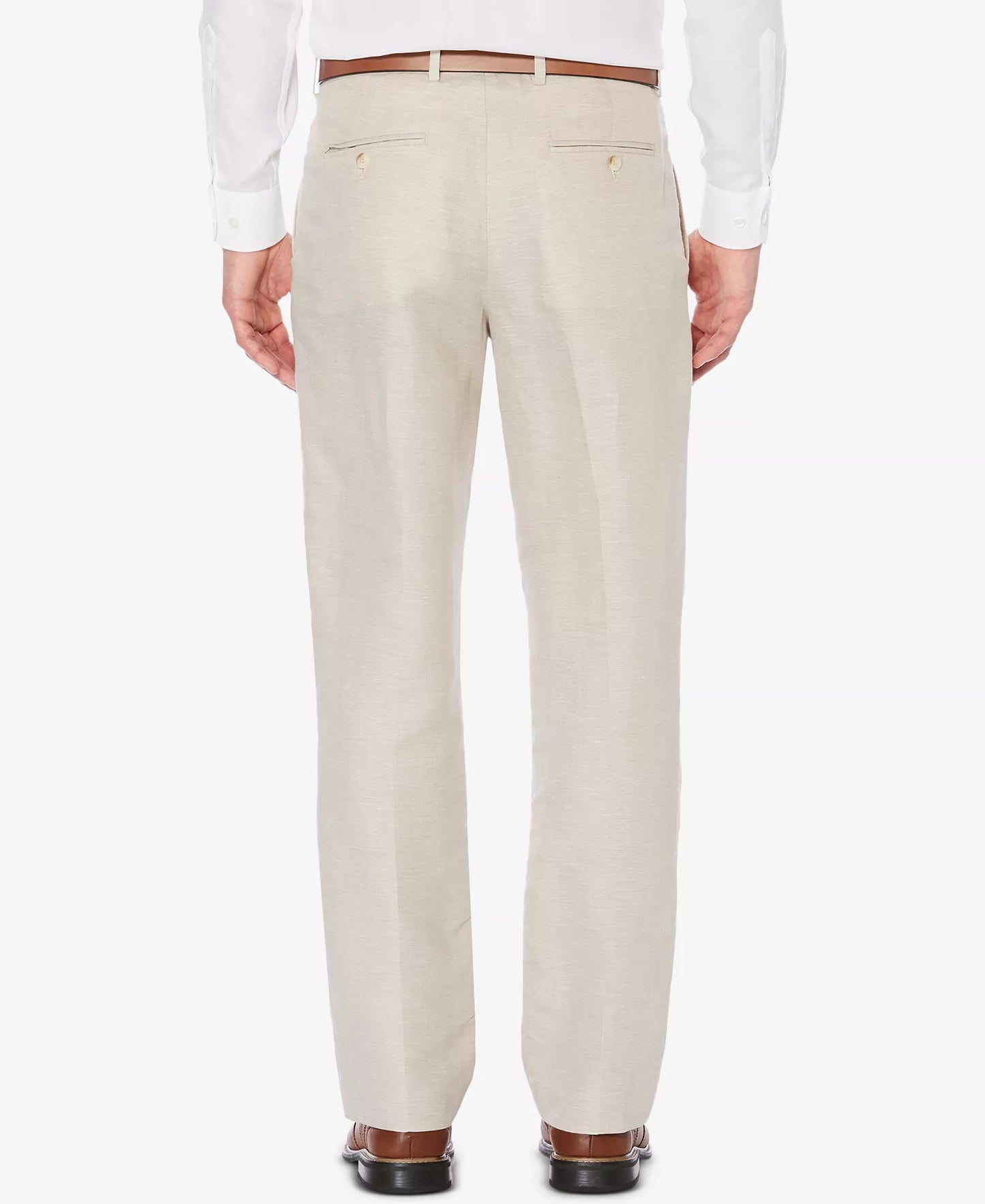 Perry Ellis Men's Classic-Fit Linen Blend Herringbone Pants  Natural W36xL32