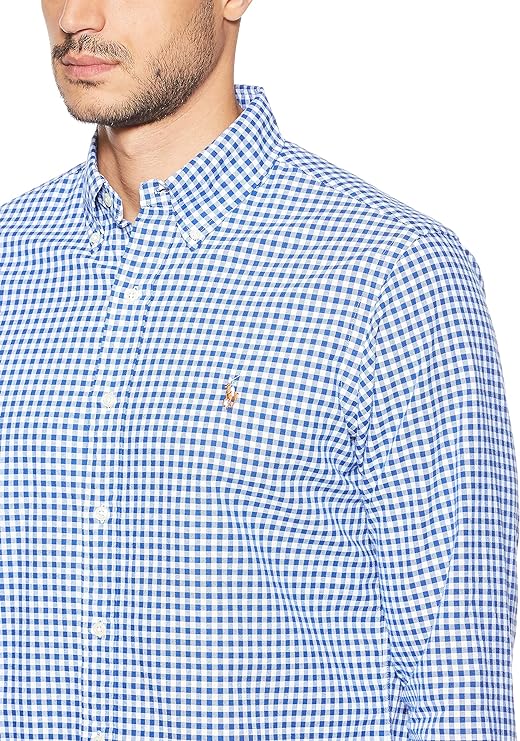Polo Ralph Lauren Men's Gingham Oxford Shirt  Blue/White Check Size M