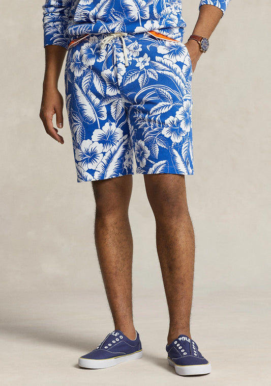 Polo Ralph Lauren Men's Monstera Print Spa Terry Shorts  Blue/White Size 2XL
