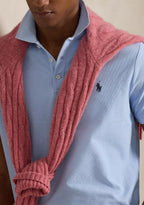 Polo Ralph Lauren Men's Custom Slim-Fit Mesh Polo Shirt  Sky Blue Size XS