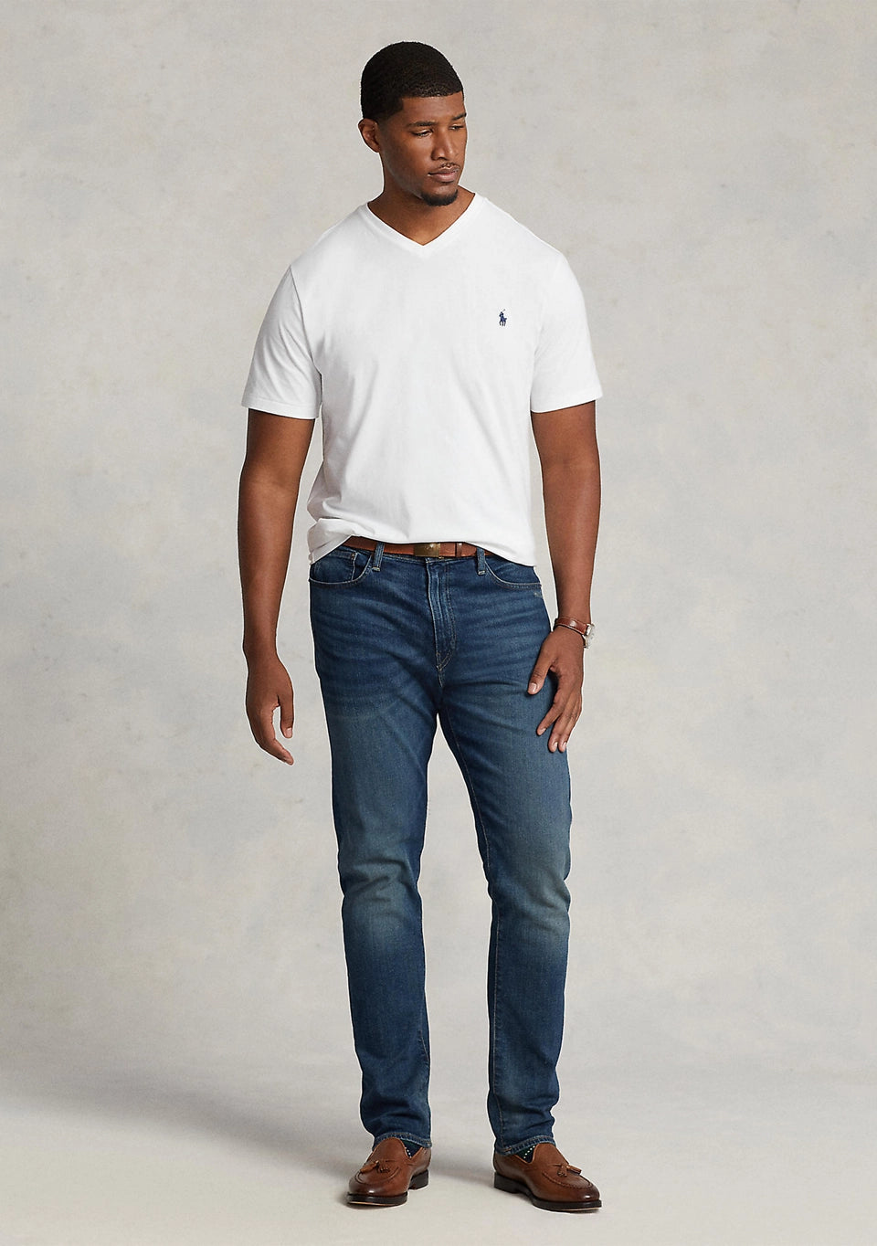Polo Ralph Lauren Men's Big & Tall V-Neck T-Shirt  Classic White Size XLT