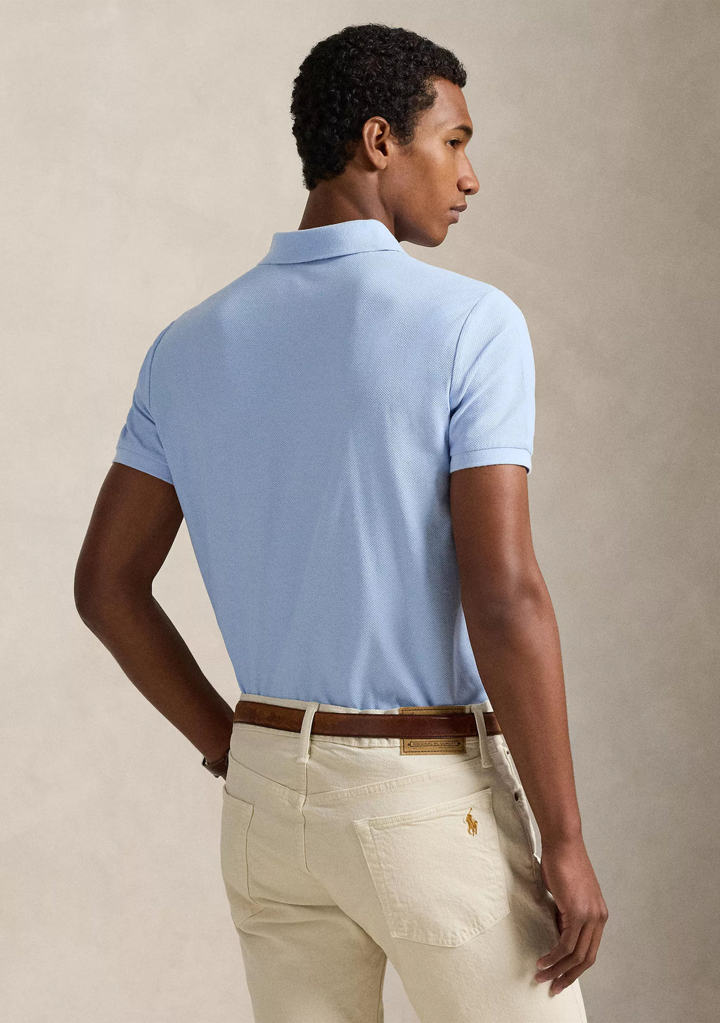 Polo Ralph Lauren Men's Custom Slim-Fit Mesh Polo Shirt  Sky Blue Size XS