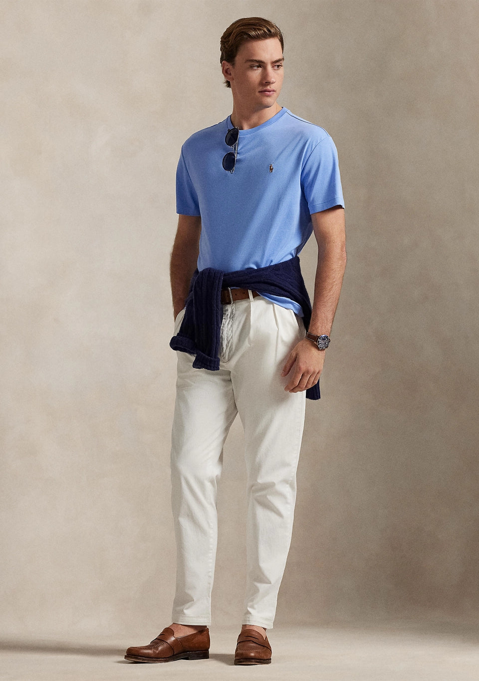Polo Ralph Lauren Men's Custom Slim-Fit Soft Cotton T-Shirt  Summer Blue Size S