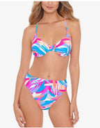 Salt + Cove Juniors Tropical Breeze High-Waist Bikini Bottoms  Multicolor Size XL