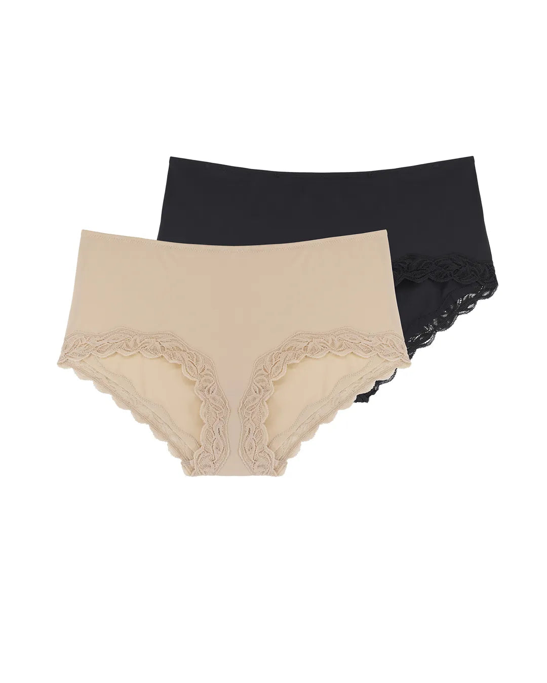 Dorina Women's Evie Micro Pack of 2 Midi Briefs  Nude/Black Size L
