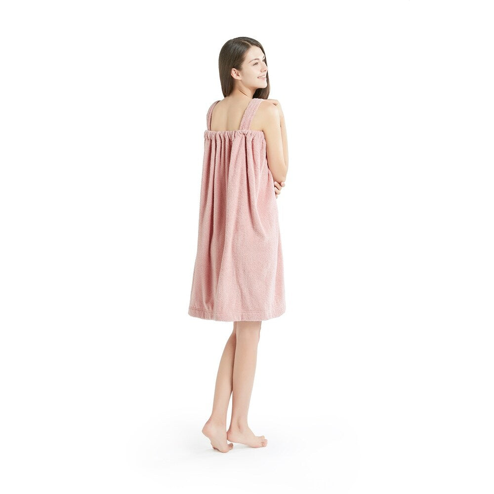 INK+IVY Women's Solid Terry Wrap with Straps  Rose One Size