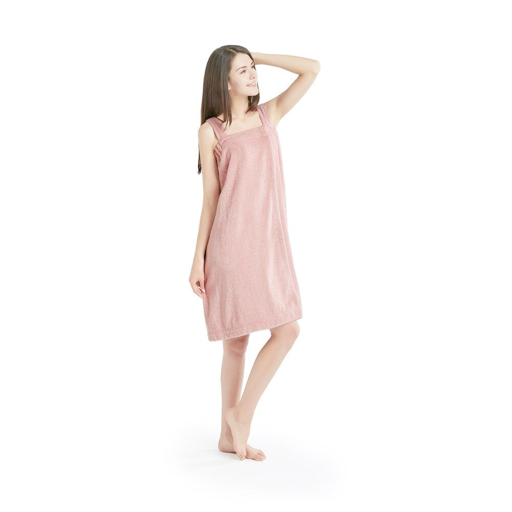 INK+IVY Women's Solid Terry Wrap with Straps  Rose One Size