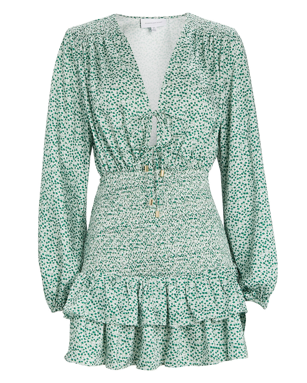 Significant Other Women's Hedi Smocked Mini Dress  Color Green Floral Size 2