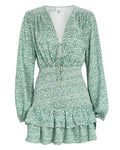 Significant Other Women's Hedi Smocked Mini Dress  Color Green Floral Size 2