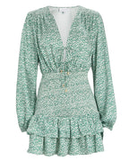 Significant Other Women's Hedi Smocked Mini Dress  Color Green Floral Size 2