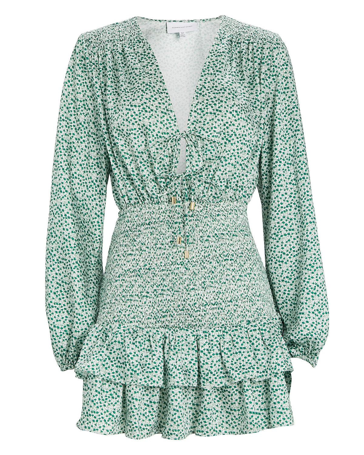 Significant Other Women's Hedi Smocked Mini Dress  Color Green Floral Size 2