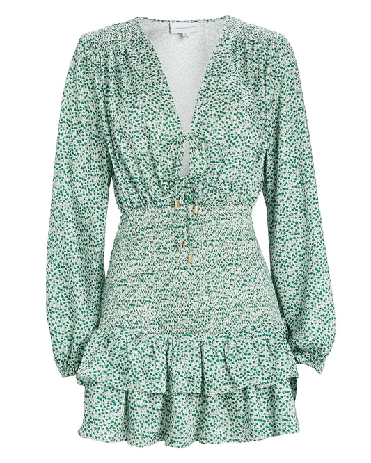 Significant Other Women's Hedi Smocked Mini Dress  Color Green Floral Size 2