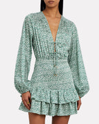 Significant Other Women's Hedi Smocked Mini Dress  Color Green Floral Size 2