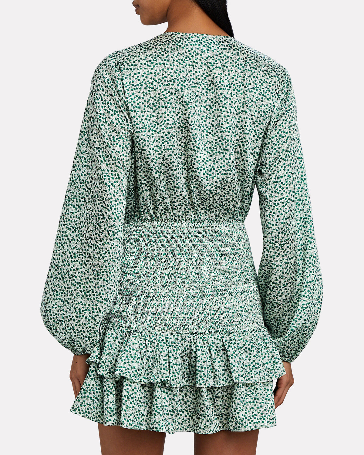 Significant Other Women's Hedi Smocked Mini Dress  Color Green Floral Size 2