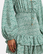 Significant Other Women's Hedi Smocked Mini Dress  Color Green Floral Size 2