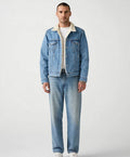 Levi's Men's Sherpa Denim Trucker Jacket  Light Stonewash Size XS