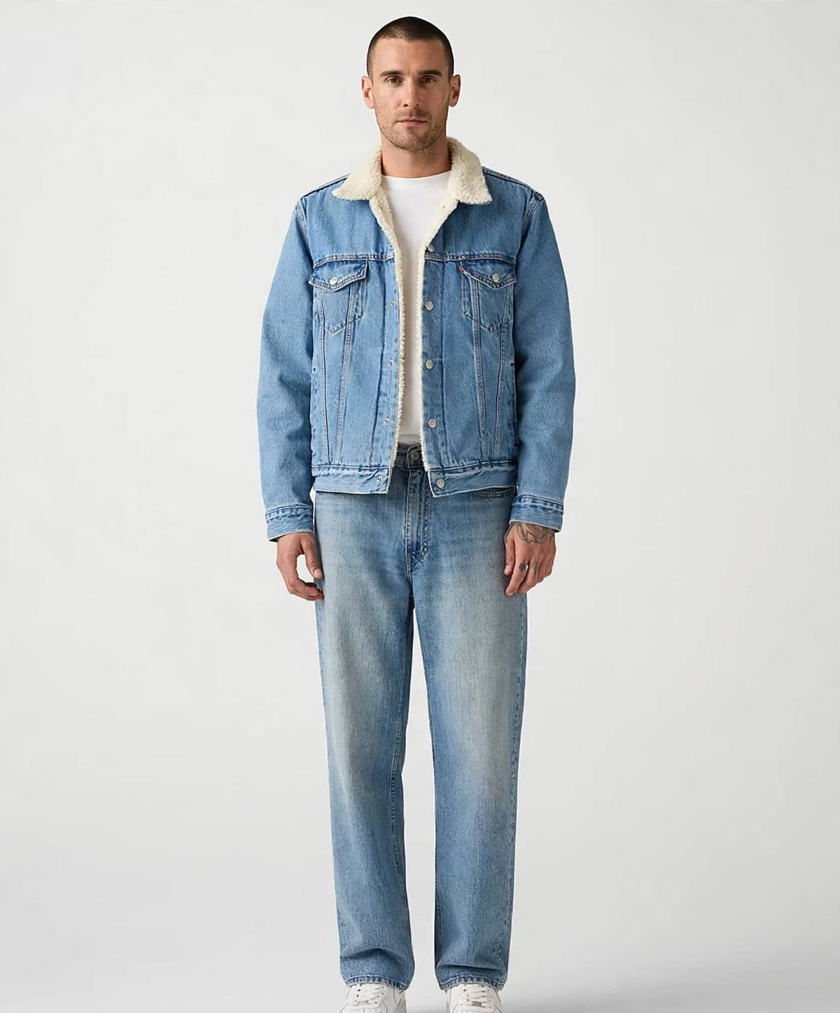 Levi's Men's Sherpa Denim Trucker Jacket  Light Stonewash Size XS