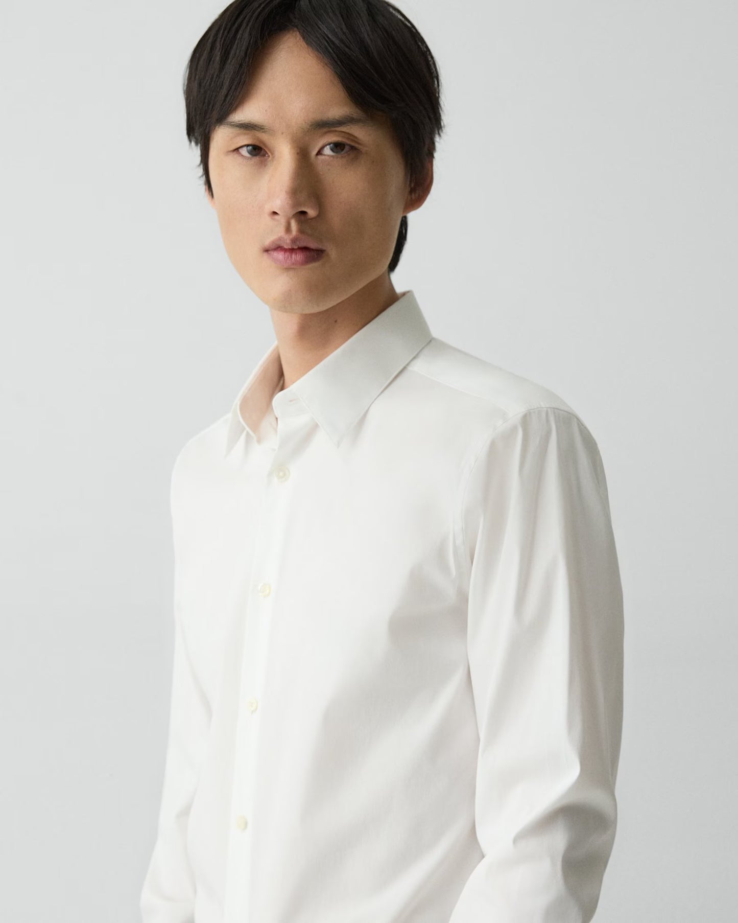 Theory Men's Slim-Fit Good Cotton Sylvain Shirt  White Size S (Reticket Tag)
