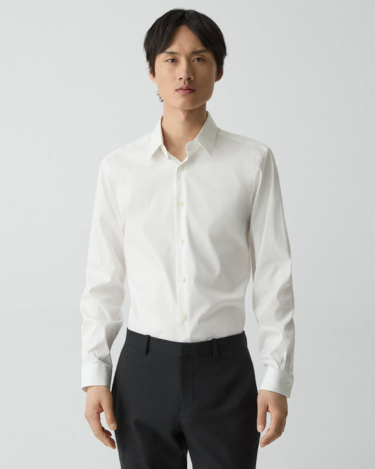 Theory Men's Slim-Fit Good Cotton Sylvain Shirt  White Size S (Reticket Tag)