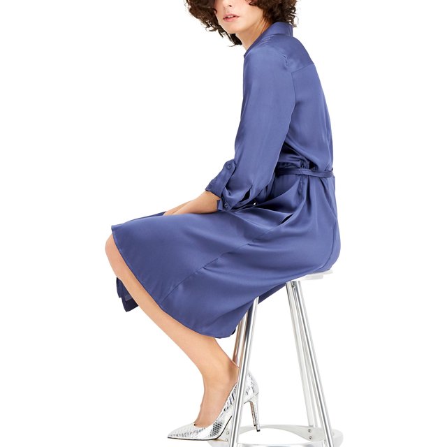 INC International Concepts Women's 3/4-Sleeve Shirtdress  Color Inkberry Size 12