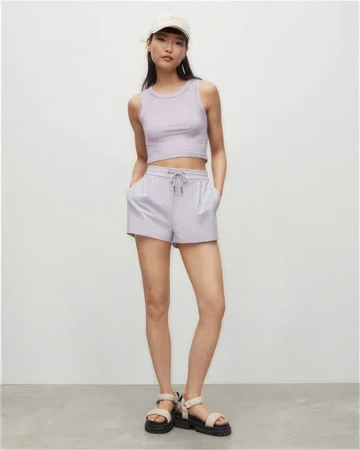ALLSAINTS Women's Aleida Tri Shorts  Color Lady Lilac Size 4