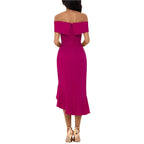 XSCAPE Women's Ruffle Flounce Midi Dress  Color New Fushia Size 6
