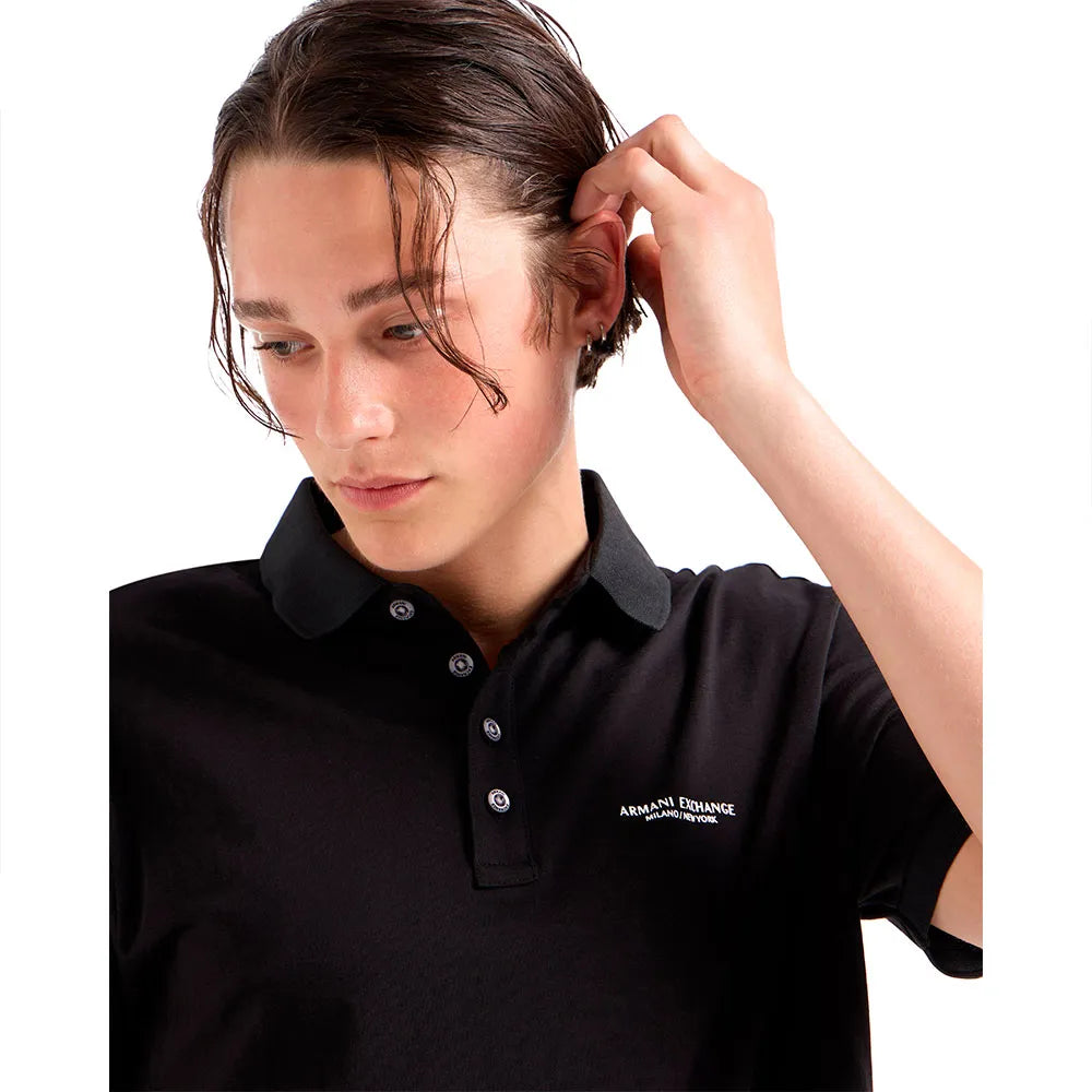 AX Armani Exchange Men's Milano New York Regular-Fit Polo Shirt  Black Size M