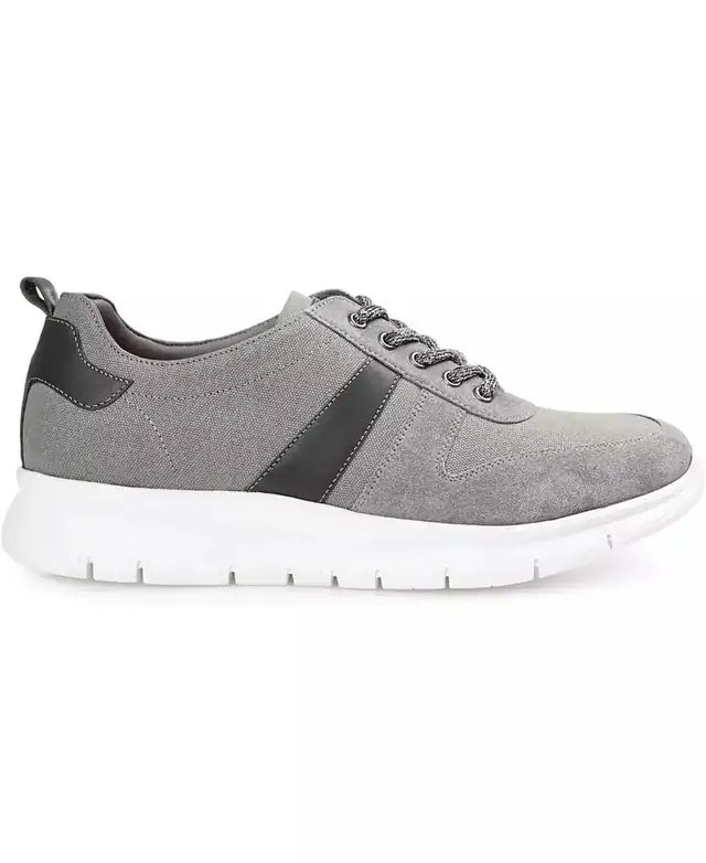 Thomas & Vine Men's Adler Mixed Media Sneakers  Gray Size 8