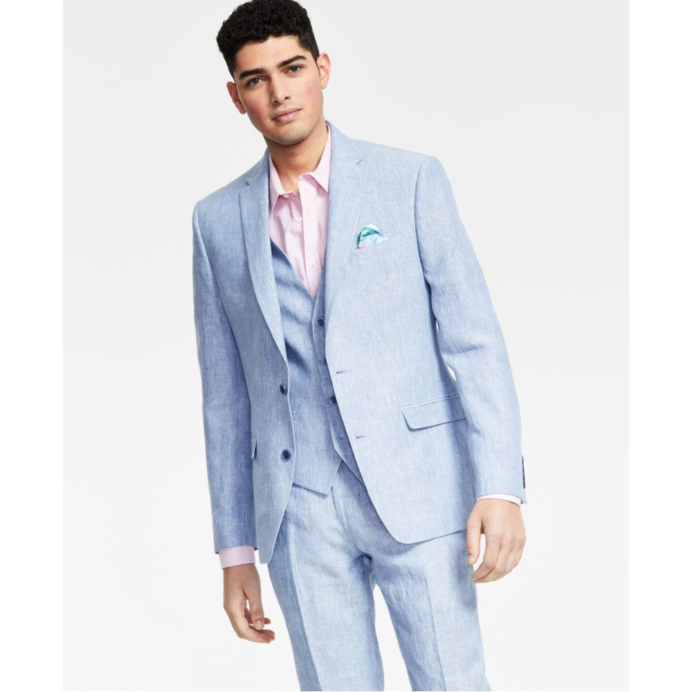 Bar III Men's Slim-Fit Linen Suit Separate Jacket  Color Light Blue Size 38R
