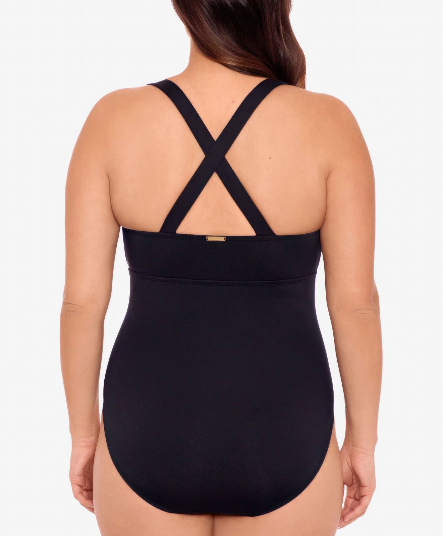 Lauren Ralph Lauren Plus Size Shaping V-Neck One-Piece Swimsuit  Color Black Size 16W